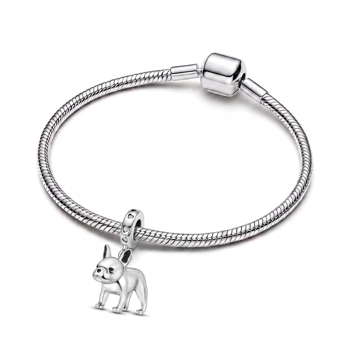 Berloque Bulldog Francês em Prata 925