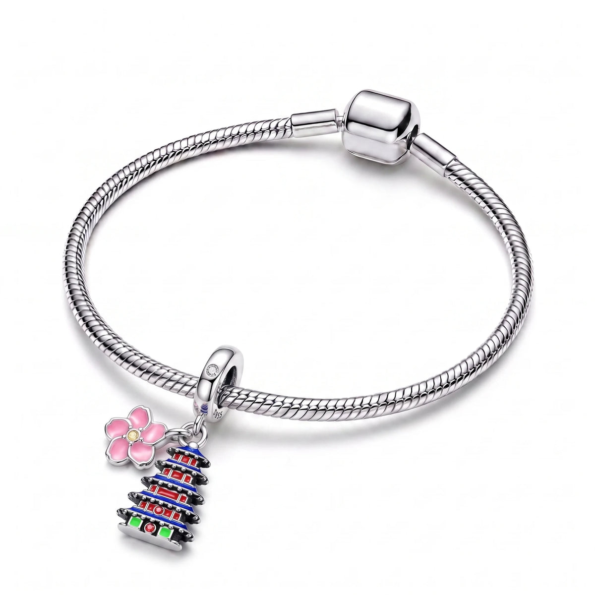 Berloque Sakura em Prata 925
