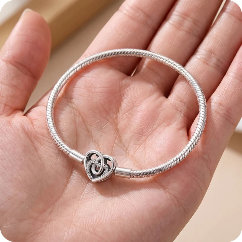 Pulseira para Berloques Nó do Amor em Prata 925