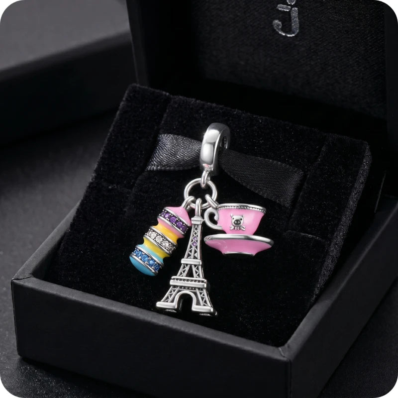 Berloque Bonjour Paris em Prata 925