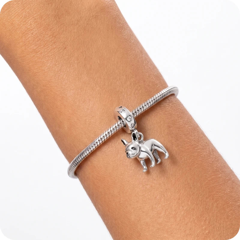 Berloque Bulldog Francês em Prata 925