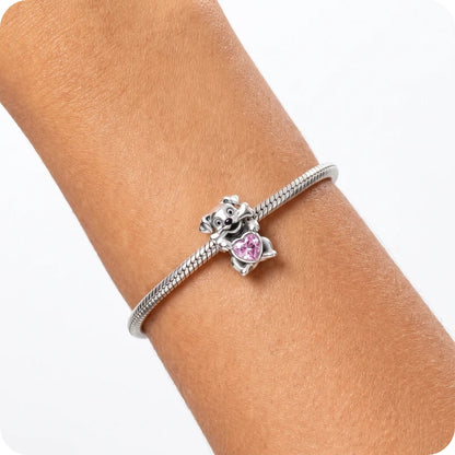 Berloque Dog de Cristal em Prata 925