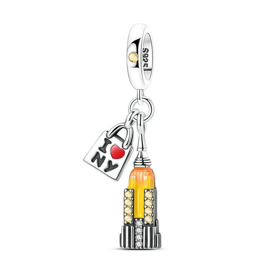 Berloque Empire State em Prata 925