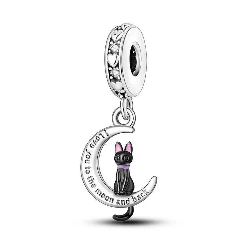 Berloque Gato Lunar em Prata 925
