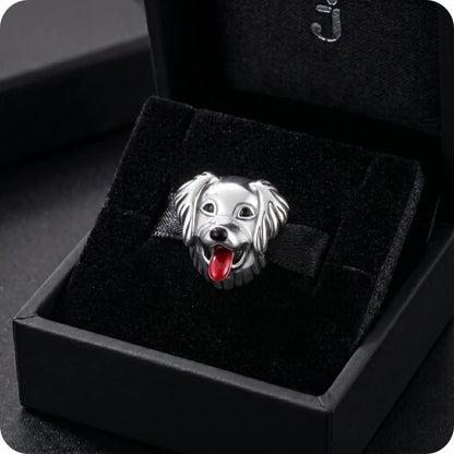 Berloque Golden Retriever Sorridente em Prata 925