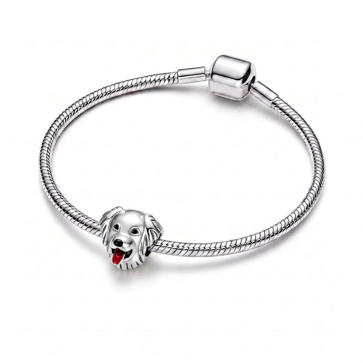 Berloque Golden Retriever Sorridente em Prata 925