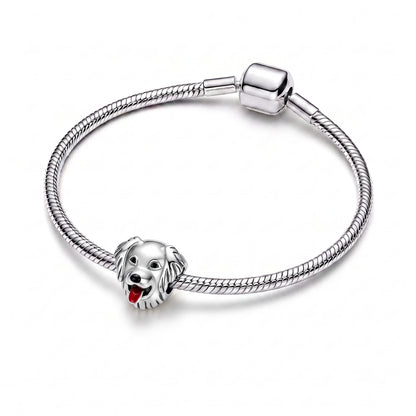 Berloque Golden Retriever Sorridente em Prata 925