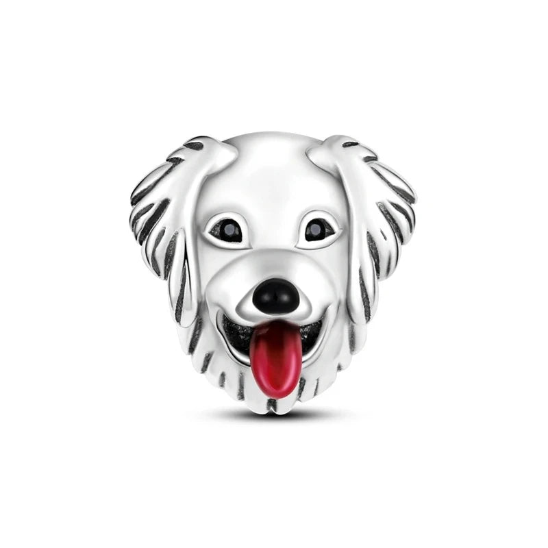 Berloque Golden Retriever Sorridente em Prata 925