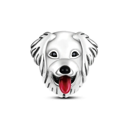 Berloque Golden Retriever Sorridente em Prata 925