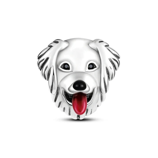 Berloque Golden Retriever Sorridente em Prata 925