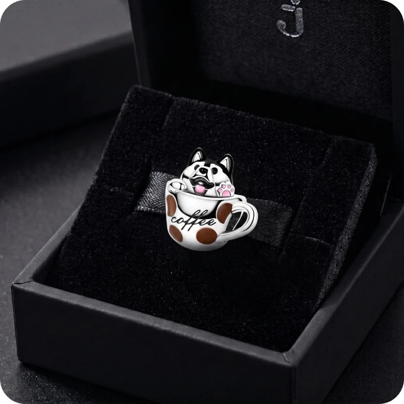 Berloque Huskoffee em Prata 925