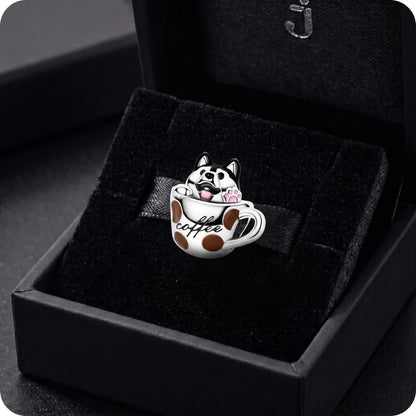 Berloque Huskoffee em Prata 925