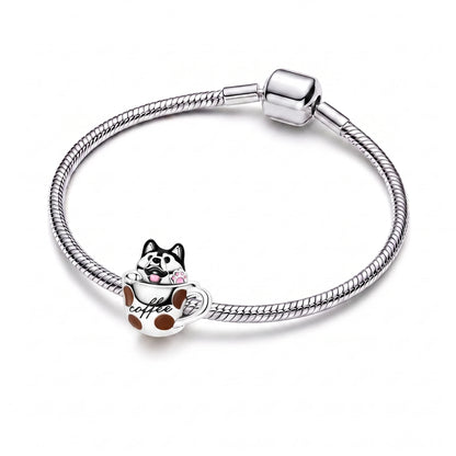 Berloque Huskoffee em Prata 925