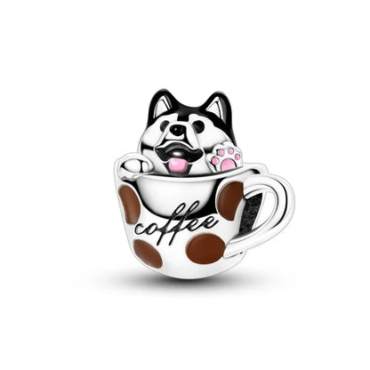Berloque Huskoffee em Prata 925