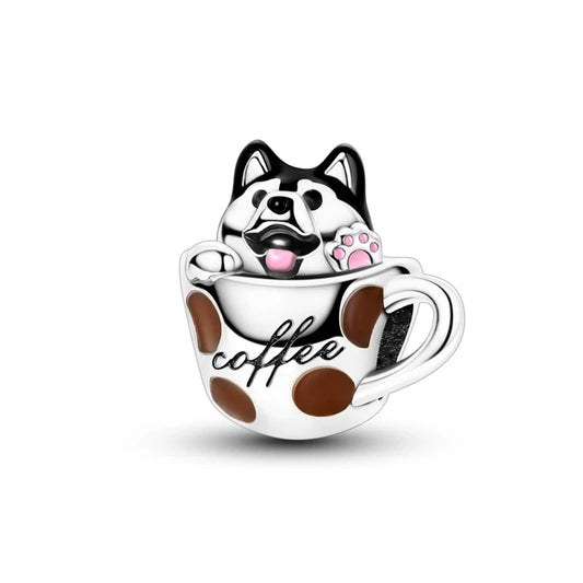 Berloque Huskoffee em Prata 925
