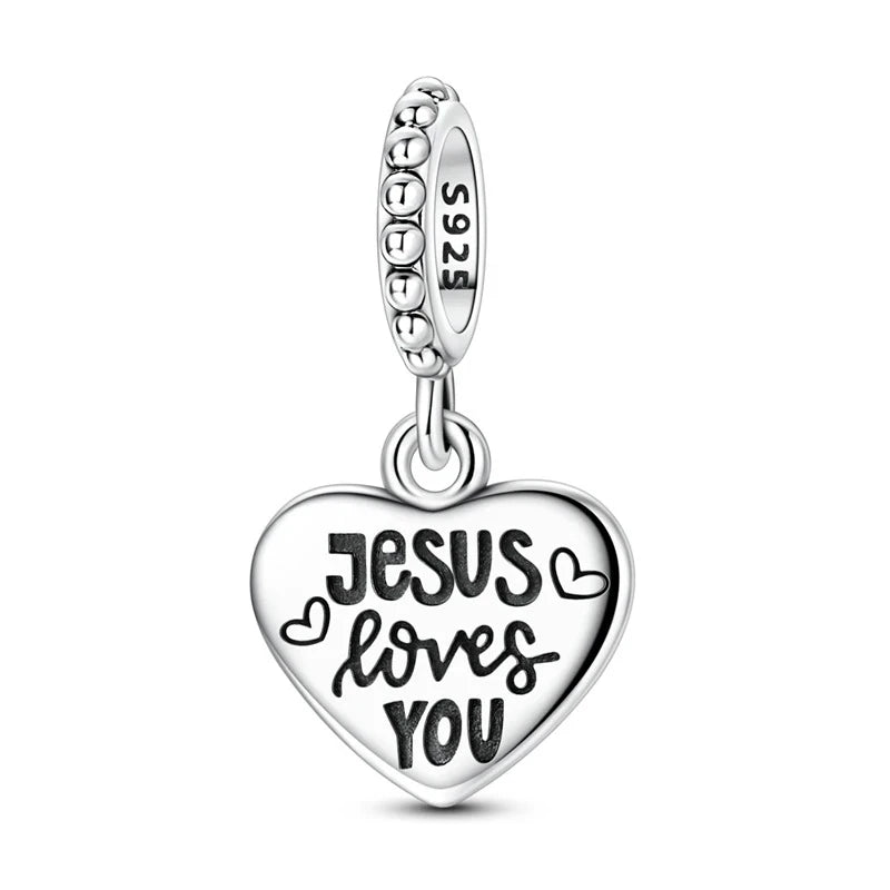 Berloque Jesus Te Ama em Prata 925