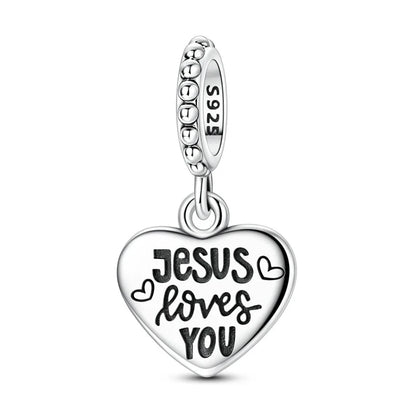 Berloque Jesus Te Ama em Prata 925