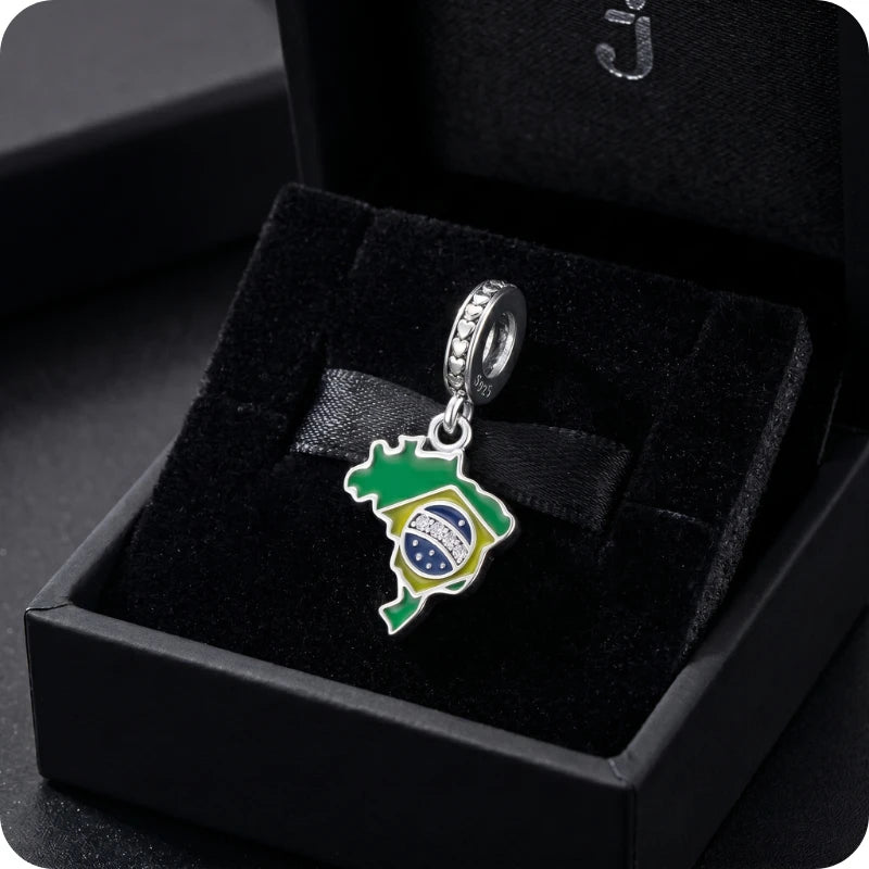 Berloque Orgulho Brasileiro em Prata 925