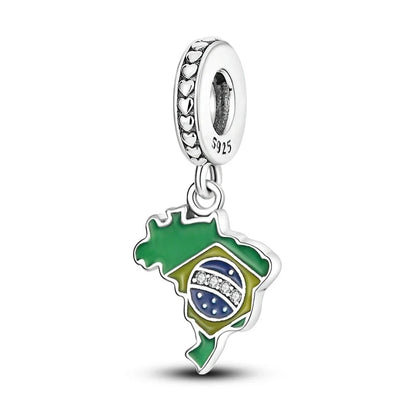 Berloque Orgulho Brasileiro em Prata 925