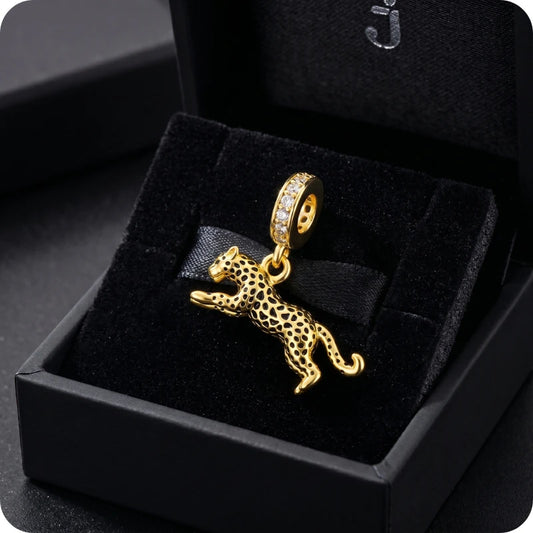 Berloque Pantera Gold em Prata 925