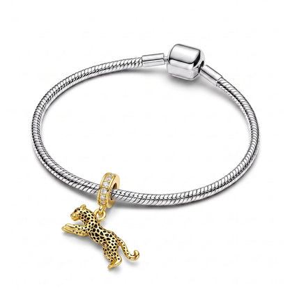 Berloque Pantera Gold em Prata 925