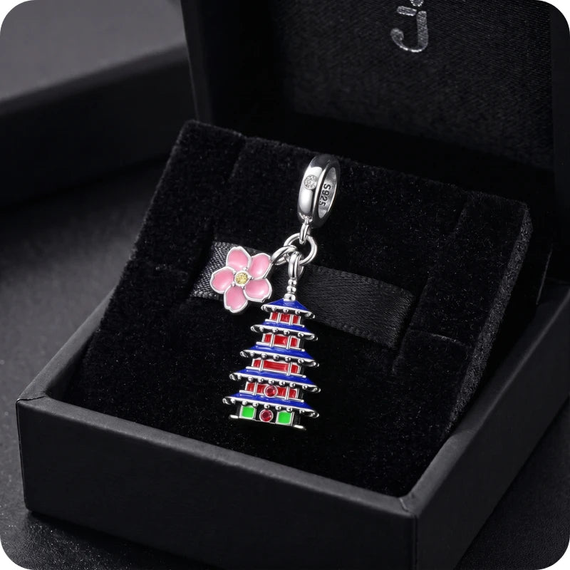 Berloque Sakura em Prata 925