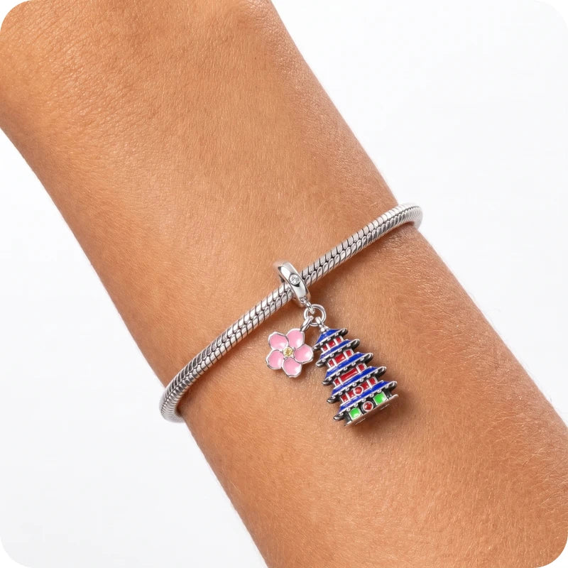 Berloque Sakura em Prata 925