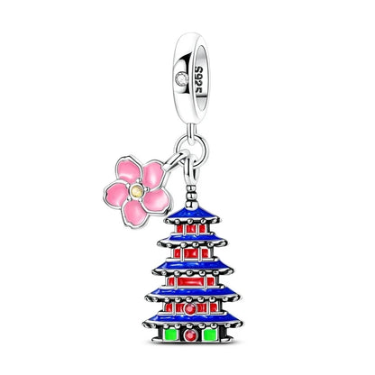 Berloque Sakura em Prata 925