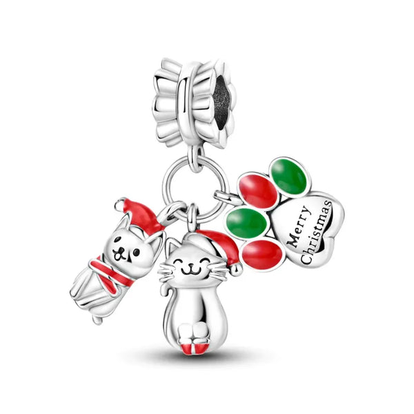 Berloque Prata 925 Natal Felino