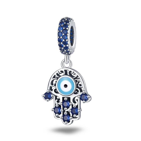 Berloque Prata 925 Olho Grego Azul