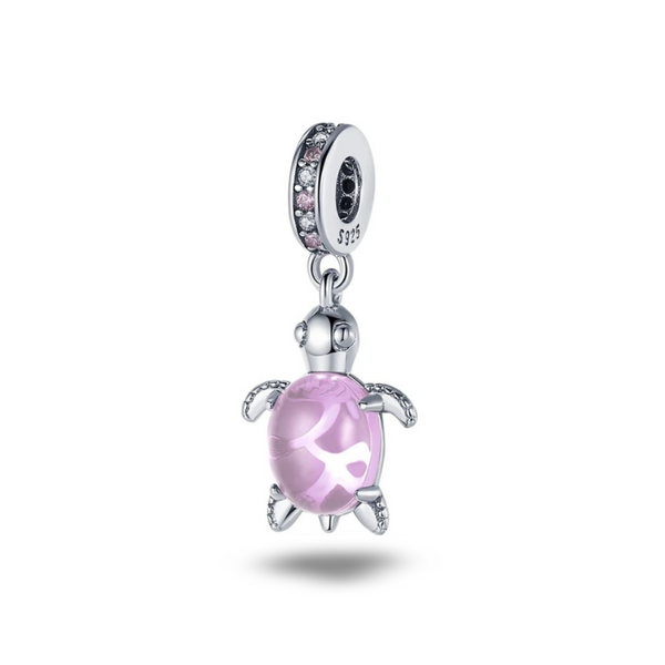 Berloque Prata 925 Tartaruga Rosa
