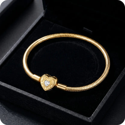 Pulseira para Berloques Coração Realeza em Prata 925