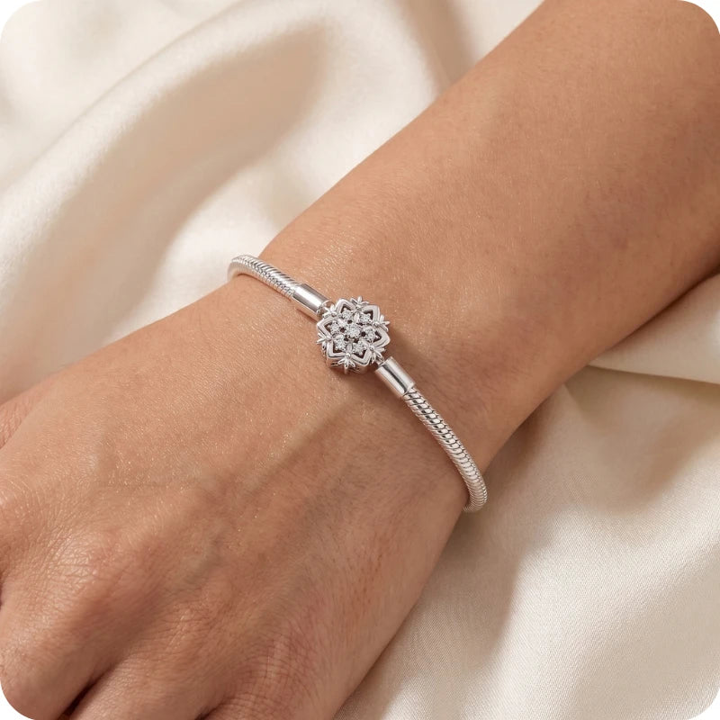 Pulseira para Berloques Floco de Neve em Prata 925